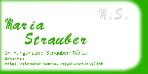 maria strauber business card