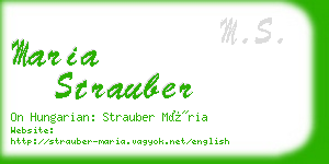 maria strauber business card